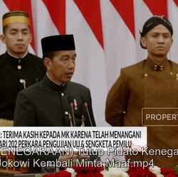 Video: Tutup Pidato Kenegaraan, Jokowi Kembali Minta Maaf