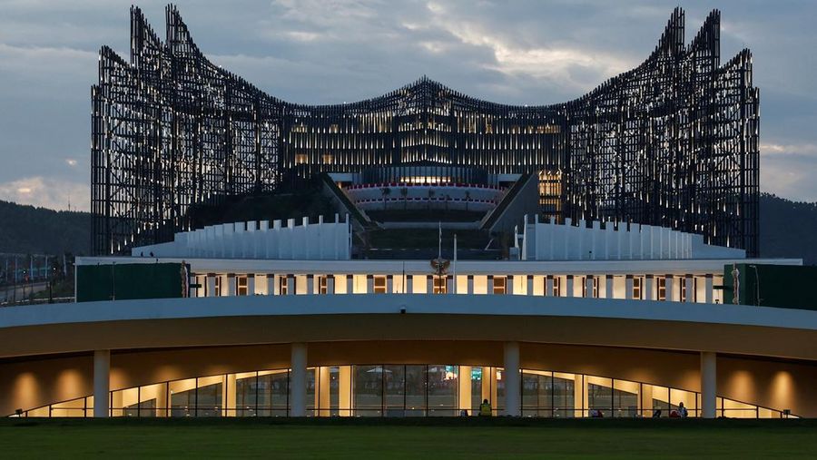 View of the Presidential Palace in the planned new capital city of Nusantara, in East Kalimantan province, Indonesia, August 17, 2024. REUTERS/Willy Kurniawan