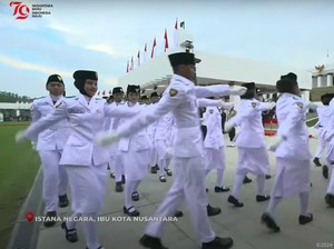 Paskibraka Putri Sudah Kenakan Hijab saat Upacara HUT Ke-79 RI di IKN