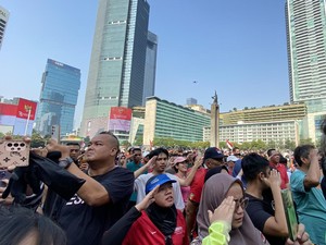 TNI-Polri Gelar Upacara Bersama Warga di Arena CFD, Begini Suasananya