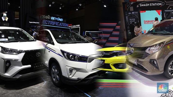 Foto kolase Avanza, Innova, Brio, Sigra. (CNBC Indonesia)