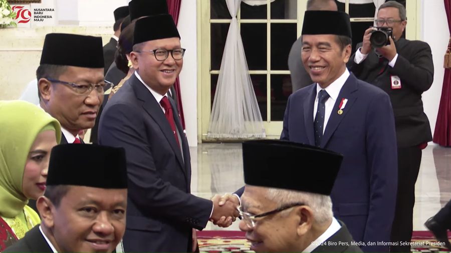 Presiden Joko Widodo melantik Pejabat Negara Republik Indonesia, Istana Negara, (19/8/2024). (Tangkapan Layar Youtube Sekretariat Presiden)