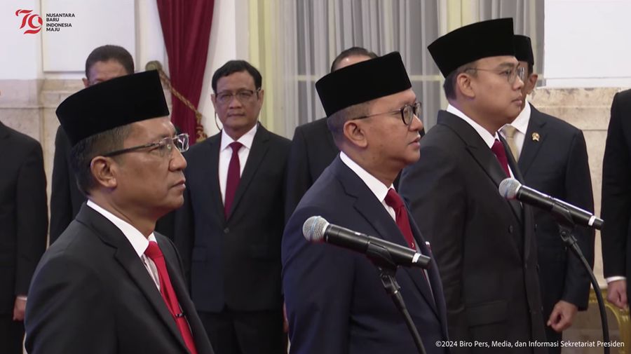 Presiden Joko Widodo Melantikan Pejabat Negara Republik Indonesia, Istana Negara, (19/8/2024). (Tangkapan Layar Youtube Sekretariat Presiden)