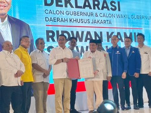 Ridwan Kamil Bahagia Deklarasi Cagub Jakarta KIM Plus Dihadiri Gibran