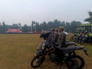 Aparat Gabungan Gelar Apel Pasukan Pengamanan Pilkada 2024 di Bogor
