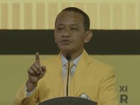 Ketua Umum DPP Partai Golkar, bahlil Lahadalia saat penutupan Munas XI Partai Golkar 2024 di Jakarta, Rabu (21/8/2024). (YouTube/Golkar Indonesia)