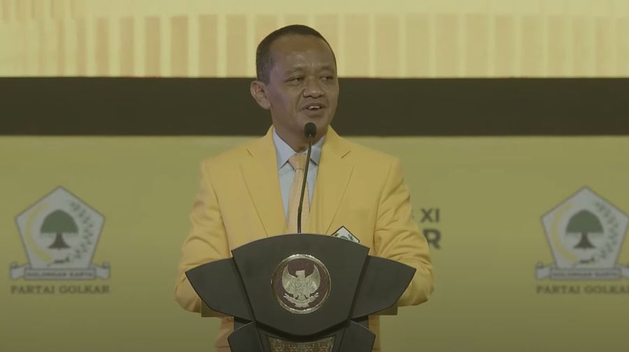 Ketua Umum DPP Partai Golkar, bahlil Lahadalia saat penutupan Munas XI Partai Golkar 2024 di Jakarta, Rabu (21/8/2024). (YouTube/Golkar Indonesia)