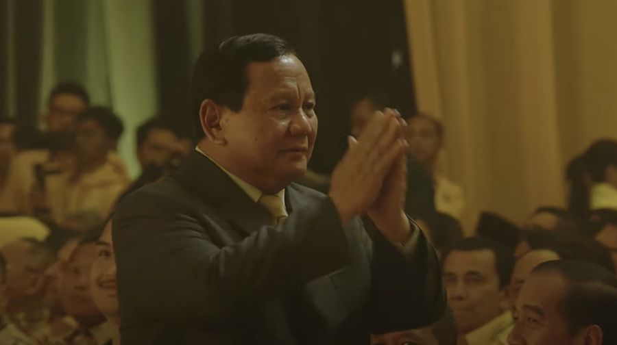 Menhan Prabowo Subianto saat menghadiri penutupan Munas XI Partai Golkar 2024 di Jakarta, Rabu (21/8/2024). (YouTube/Golkar Indonesia)
