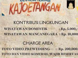 List Biaya Pengunjung-Foto Prewedding di Kampung Kayutangan Kota Malang