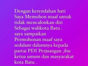 Kris Dayanti Buka Suara Soal Sempat Posting Mundur dari Pilwali Batu