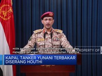 Video: Kapal Tanker Yunani Terbakar Diserang Houthi