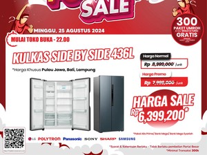 Kulkas Dua Pintu Diskon Rp 2,5 Juta di Transmart Full Day Sale