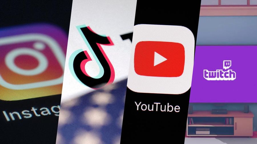 Foto kolase Instagram, TikTok, YouTube, dan Twitch. (CNBC Indonesia)