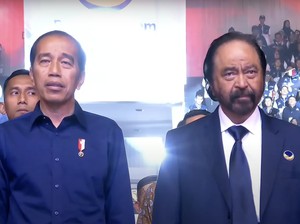 Jokowi Hadiri Kongres NasDem Berkemeja Biru Dongker, Ada Anies