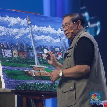 SBY 'Turun Gunung', Live Painting di Creativepreneur Summit 2024