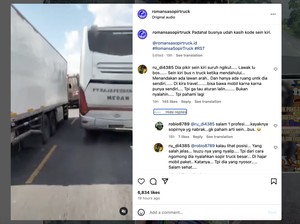 Viral Truk Kecelakaan Gegara Tak Paham Kode Lampu Sein Bus