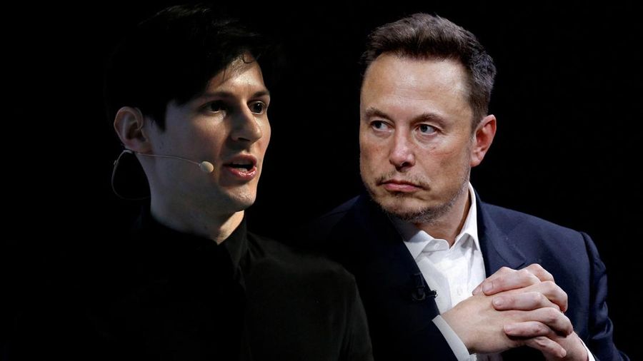 Foto kolase CEO aplikasi chat Telegram, Pavel Durov, dan CEO Tesla, Elon Musk. (Reuters/)