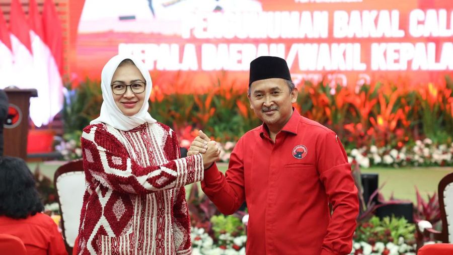 Airin Rachmi Diany dan Ade Sumardi. (Dok. DPP PDI Perjuangan)