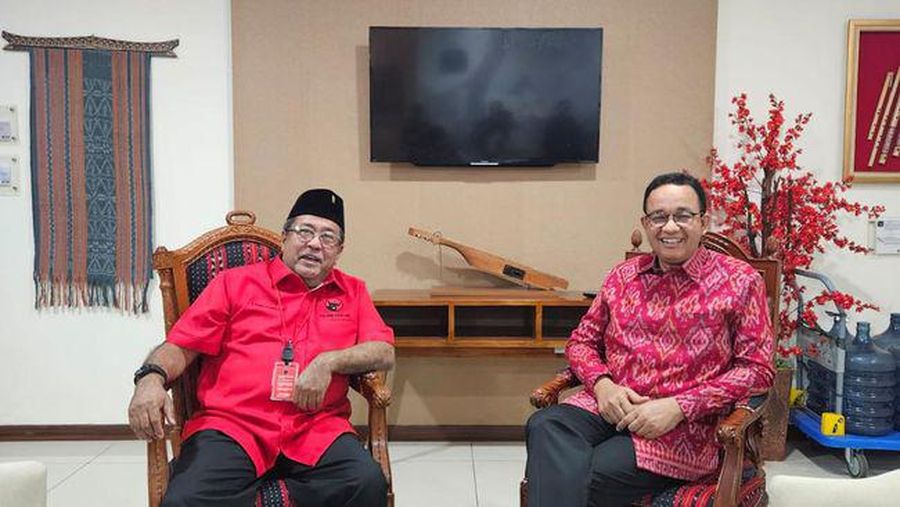 Anies Baswedan dan Rano Karno saat bertemu di DPP PDIP. (Istimewa)