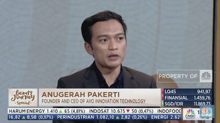 Founder & CEO OF AVO INNOVATION TECHNOLGY, Anugerah Pakerti, dalam acara diskusi interaktif 