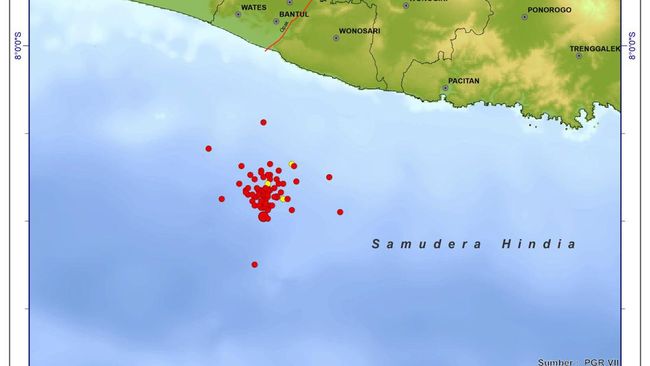 Gempa M 4,3 Guncang Gunung Kidul Yogyakarta