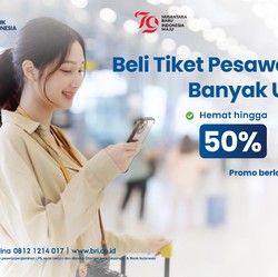 Mantap! Beli Tiket Pesawat via BRImo, Ada Cashback 50%