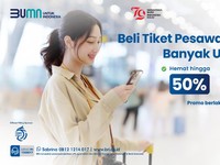 Mantap! Beli Tiket Pesawat via BRImo, Ada Cashback 50%