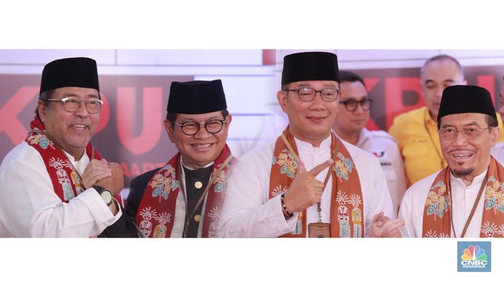 Foto Kolase Pasangan Calon Gubernur dan Wakil Gubernur DKI Jakarta. (CNBC Indonesia/Muhammad Sabki)