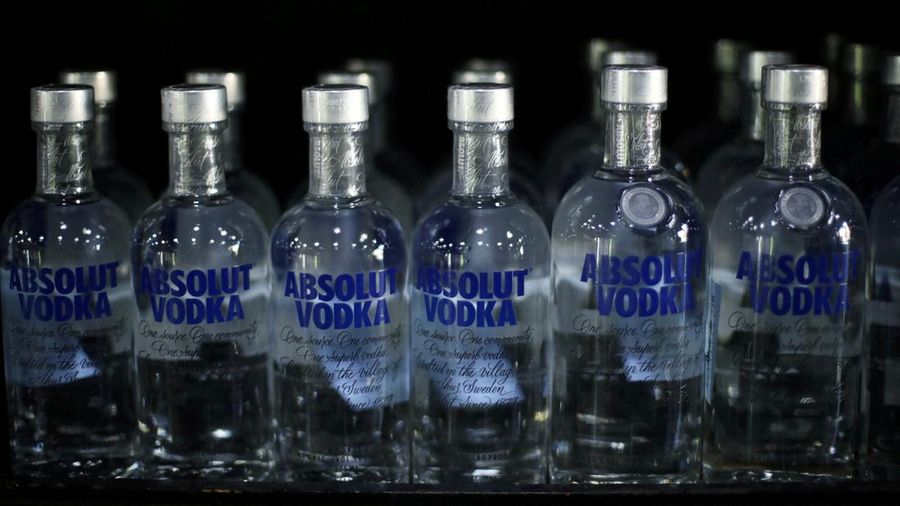 FILE PHOTO: Absolut vodka bottles displayed at a liquor store in Amman, Jordan, amid the outbreak of the coronavirus disease (COVID-19), October 21, 2020. REUTERS/Muhammad Hamed/File Photo