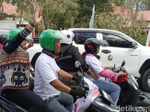 Ansy-Jane Naik Ojol Saat Daftar Pilgub NTT ke KPU