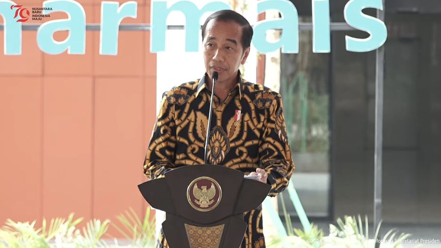 Jokowi dalam peresmian Gedung Pelayanan Kanker Ibu dan Anak RS Dharmais (30/8/2024). (Tangkapan layar youtube Setpres RI)