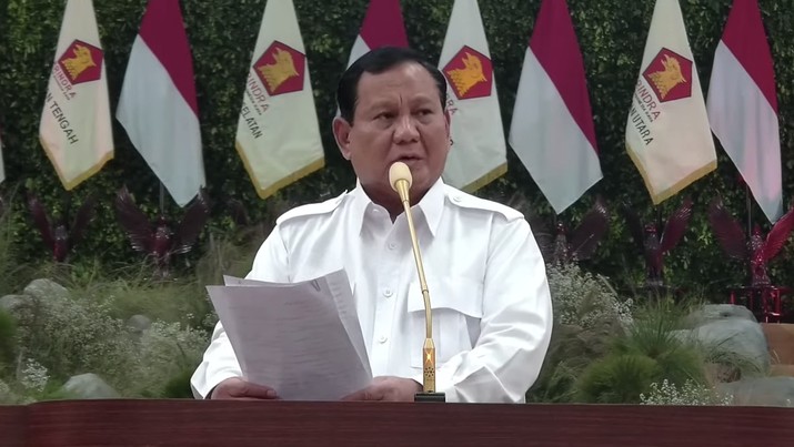 Ketua Umum Partai Gerindra Prabowo Subianto dalam Apel Kader Partai Gerindra, Jakarta (31/8/2024). (Tangkapan Layar Youtube GerindraTV)