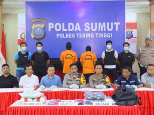 Polres Tebing Tinggi Gagalkan Peredaran 10 Kg Sabu dan 30 Ribu Ekstasi