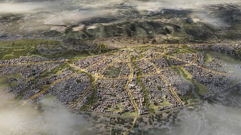 Sekitar 80 persen kota bersejarah Antakya hancur akibat gempa berkekuatan 7,8 pada Februari 2023, menurut studio arsitektur Inggris Foster + Partners. Studio ini kini telah memaparkan visinya untuk membangun kembali kota tersebut. (Dok. fosterandpartners)