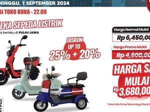 Transmart Full Day Sale Hari Ini, Beli Sepeda Listrik Hemat hingga Rp 2,7Jutaan