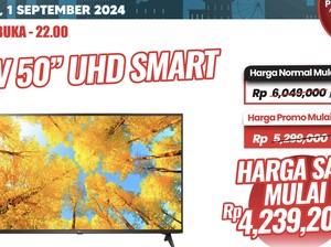 Khusus Hari Ini! Beli Smart TV Diskon Gede di Transmart Full Day Sale
