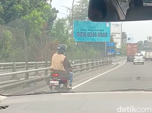 Viral Pemotor Berboncengan Masuk Tol Arah Kebon Jeruk Jakbar