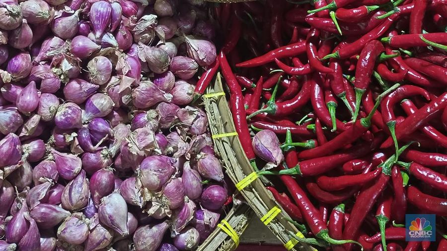Bawang Merah dan Cabai. (CNBC Indonesia/Martyasari Rizky)