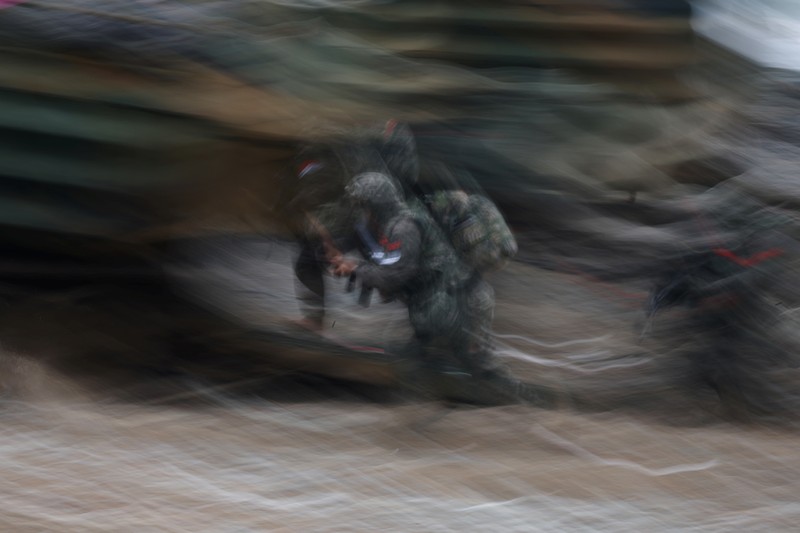 Marinir Korea Selatan mengambil bagian dalam latihan pendaratan amfibi gabungan korps marinir AS dan Korea Selatan yang disebut latihan 'Ssangyong', di Pohang, Korea Selatan, 2 September 2024. Marinir Korea Selatan mengambil bagian dalam latihan pendaratan amfibi gabungan korps marinir AS dan Korea Selatan yang disebut latihan 'Ssangyong', di Pohang, Korea Selatan, 2 September 2024. (REUTERS/Kim Hong-Ji)