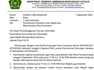 Kemenag Surati Kominfo, Imbau Azan Magrib Pakai Running Text saat Misa Paus