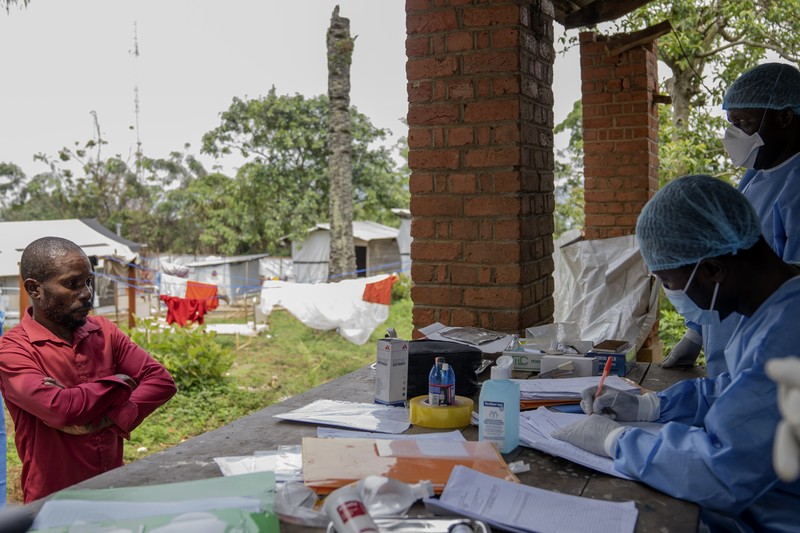A man suffering from mpox waits for treatment at the Kamituga General Hospital in South Kivu Congo, Wednesday, Sept. 4, 2024. (AP Photo/Moses Sawasawa)