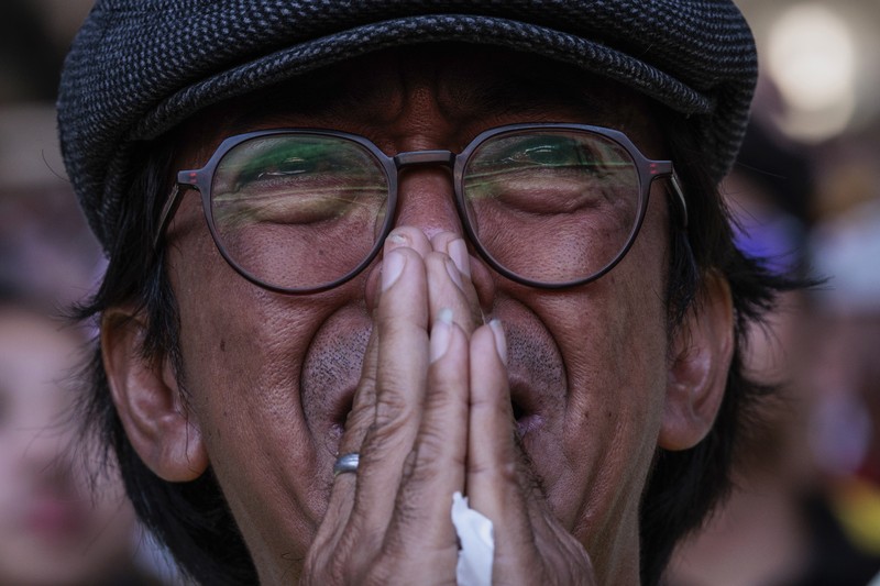 Pesawat yang membawa Paus Fransiskus tiba di Bandara Internasional Soekarno-Hatta di Jakarta pada Selasa (3/9/2024). (Photo by BAY ISMOYO / AFP)