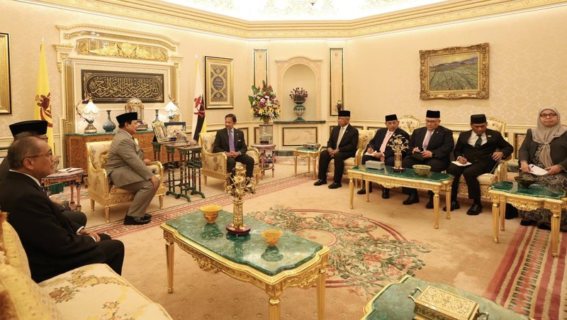 Temui Sultan Hassanal Bolkiah, Prabowo Undang Perwira Brunei Darussalam Belajar di Universitas Pertahanan. (Dok Tim Media Prabowo Subianto)