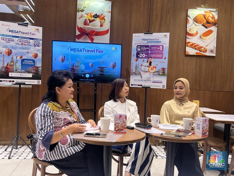 Setelah sukses pada Februari lalu, Mega Travel Fair Fase 2 kembali digelar oleh Bank Mega dan Antavaya Tour & Travel dari 2-8 September 2024. Setelah sukses pada Februari lalu, Mega Travel Fair Fase 2 kembali digelar oleh Bank Mega dan Antavaya Tour & Travel dari 2-8 September 2024. (CNBC Indonesia/Lynda Hasibuan)