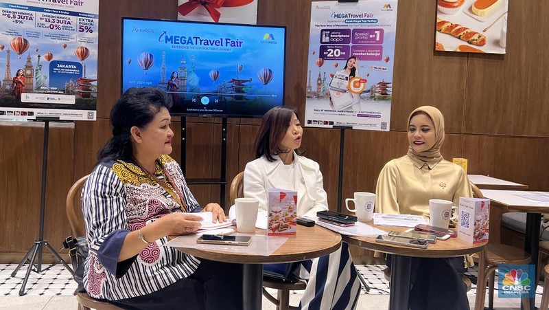 Setelah sukses pada Februari lalu, Mega Travel Fair Fase 2 kembali digelar oleh Bank Mega dan Antavaya Tour & Travel dari 2-8 September 2024. (CNBC Indonesia/Lynda Hasibuan)