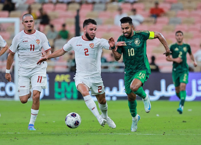 SOCCER-WORLDCUP-SAU-IDN/REPORT Soccer Football - World Cup - AFC Qualifiers - Group C - Saudi Arabia v Indonesia - King Abdullah Sports City, Jeddah, Saudi Arabia - September 5, 2024 Saudi Arabia's Hassan Tambakti in action REUTERS/Stringer