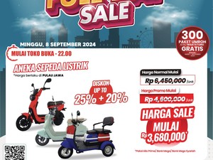 Cari Sepeda Listrik di Bawah Rp 4 Juta? Ada, Langsung ke Transmart Full Day Sale