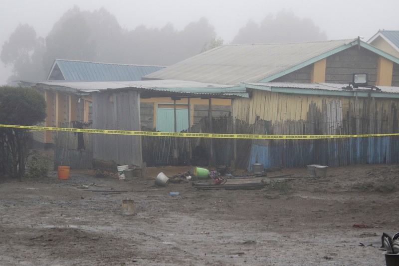 Bagian dari asrama terlihat setelah kebakaran di Hillside Endarasha Primary di Nyeri, Kenya, Jumat, 6 September 2024. Kebakaran di asrama sekolah di Kenya telah menewaskan beberapa siswa dan membakar beberapa lainnya dengan serius. (AP Photo)