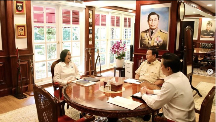 Menteri Keuangan Sri Mulyani Bertemu Prabowo Subianto. (Instagram/Smindrawati)
