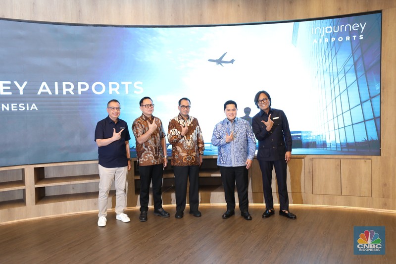 Peresmian Merger PT Angkasa Pura 1 dan PT Angkasa Pura 2 menjadi PT Angkasa Pura Indonesia, di kantor InJourney, Gedung Sarinah Lantai 14, Jakarta, Senin (9/9/2024). (վ/Tri Susilo)